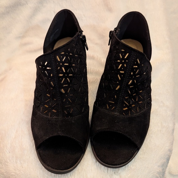 CATO Mesh Open Toe Chunky Heels, black, size 9 - Picture 8 of 8